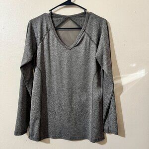 Beverly Hill Polo Club Athletic Top Womens Small Gray Stretch pullover Casual